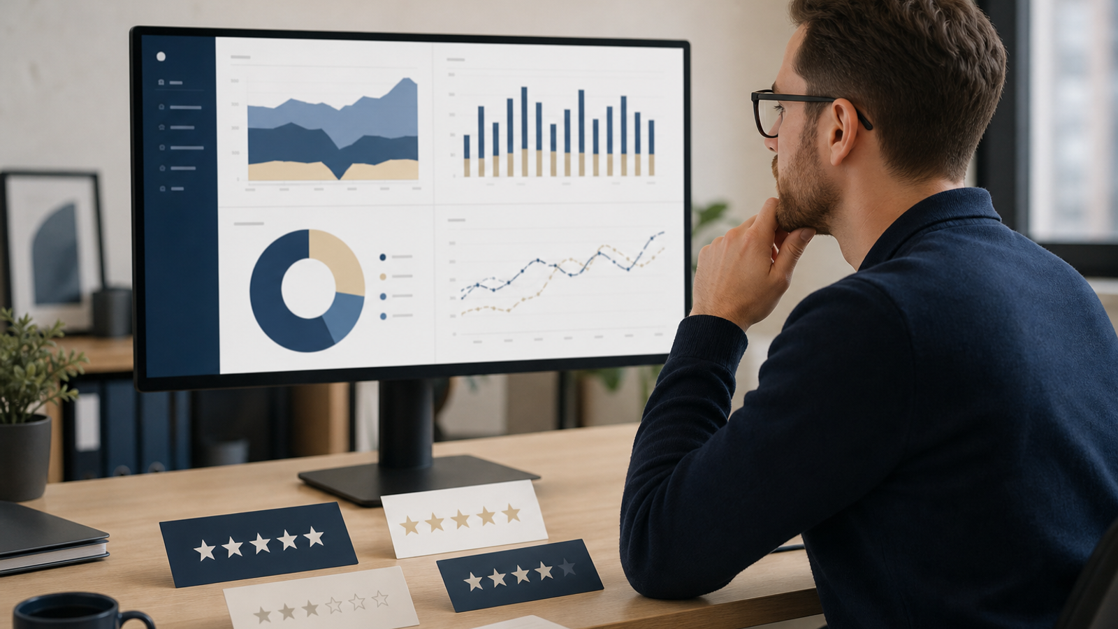 Analyst reviewing trends in deleted and filtered Google reviews