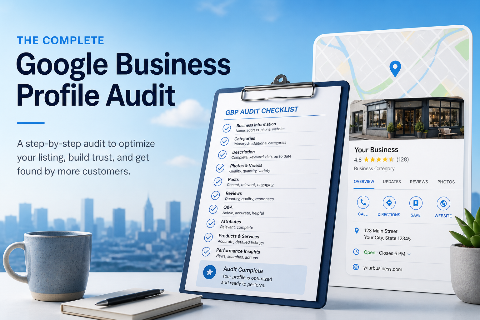 Google Business Profile audit checklist with scoring across multiple categories