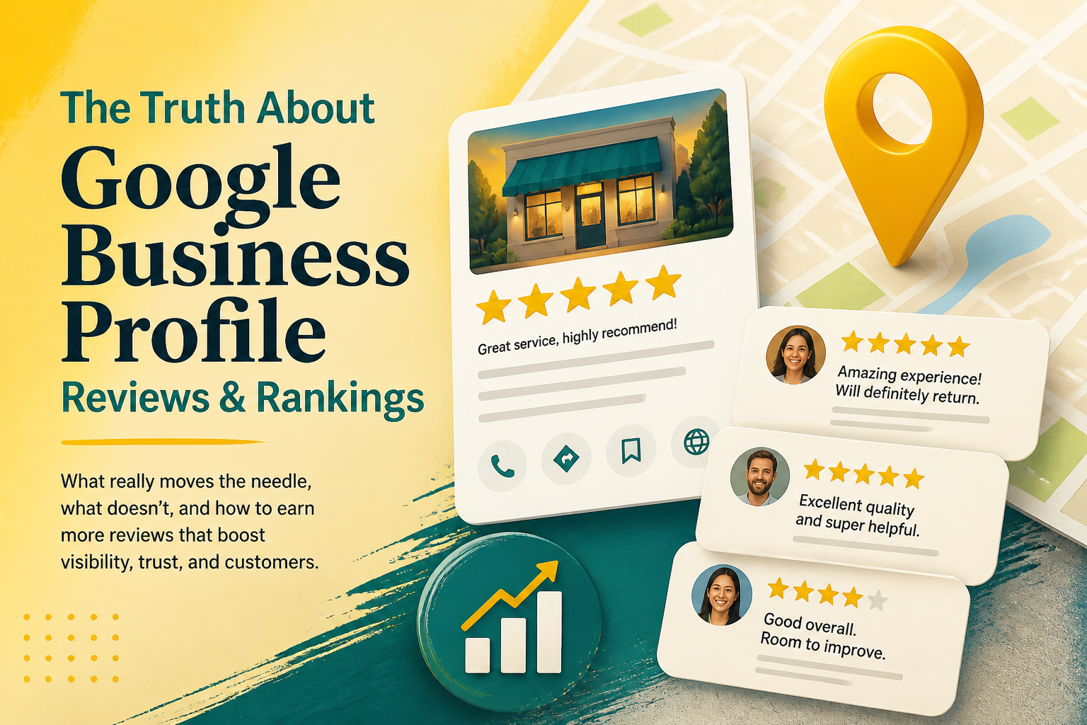 Google Business Profile reviews section showing star ratings and customer feedback