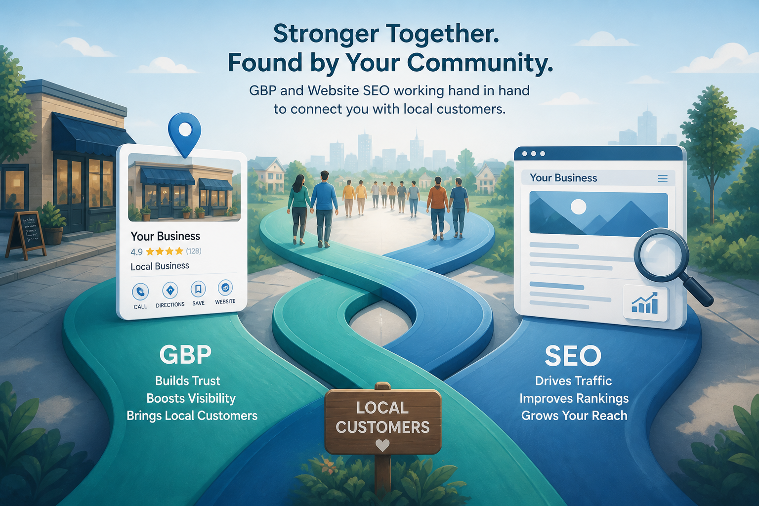 Google Business Profile and website working together as one connected local marketing system