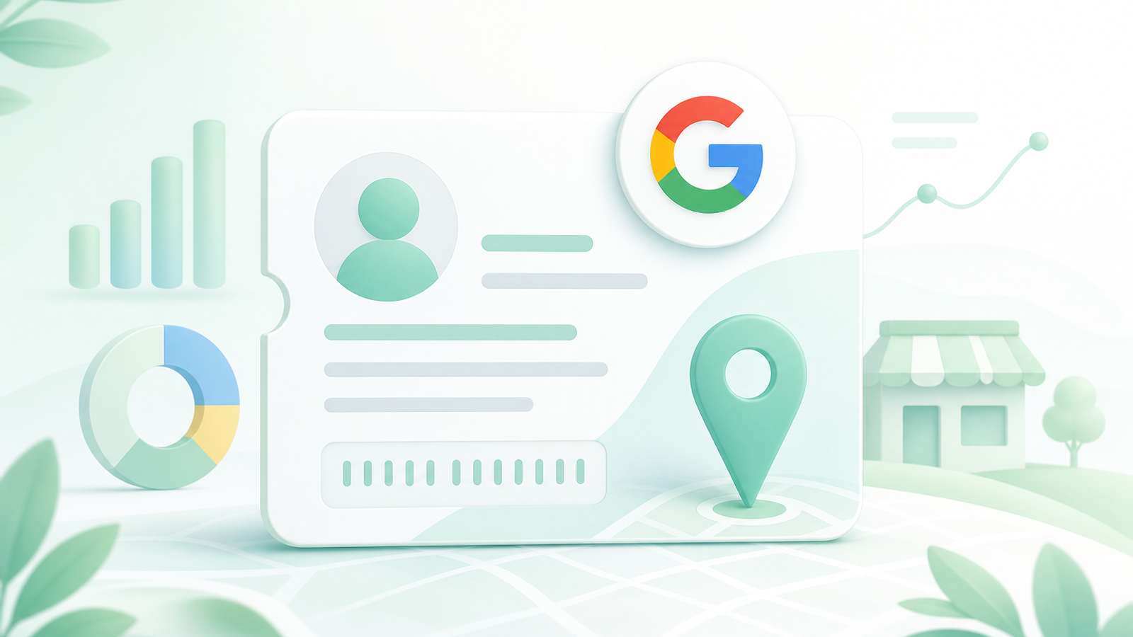 Google Business Profile ID and Place ID concept card illustration