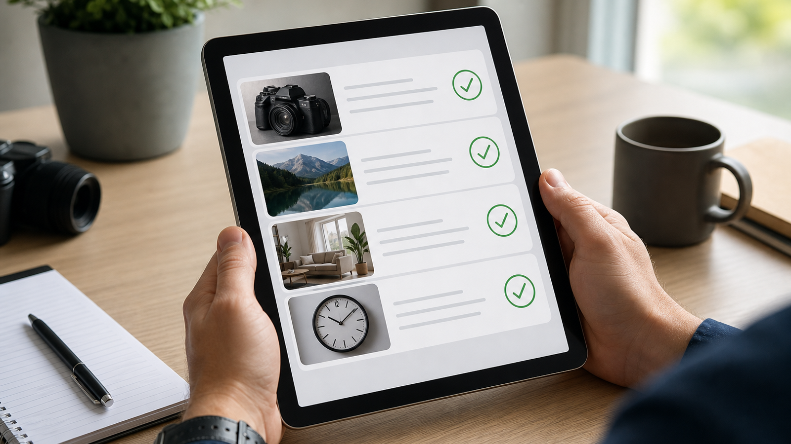 Tablet checklist for optimizing Google Business Profile fields