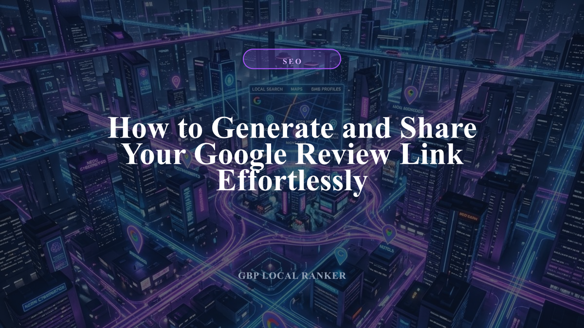 How to Generate and Share Your Google Review Link Effortlessly — local SEO visual guide
