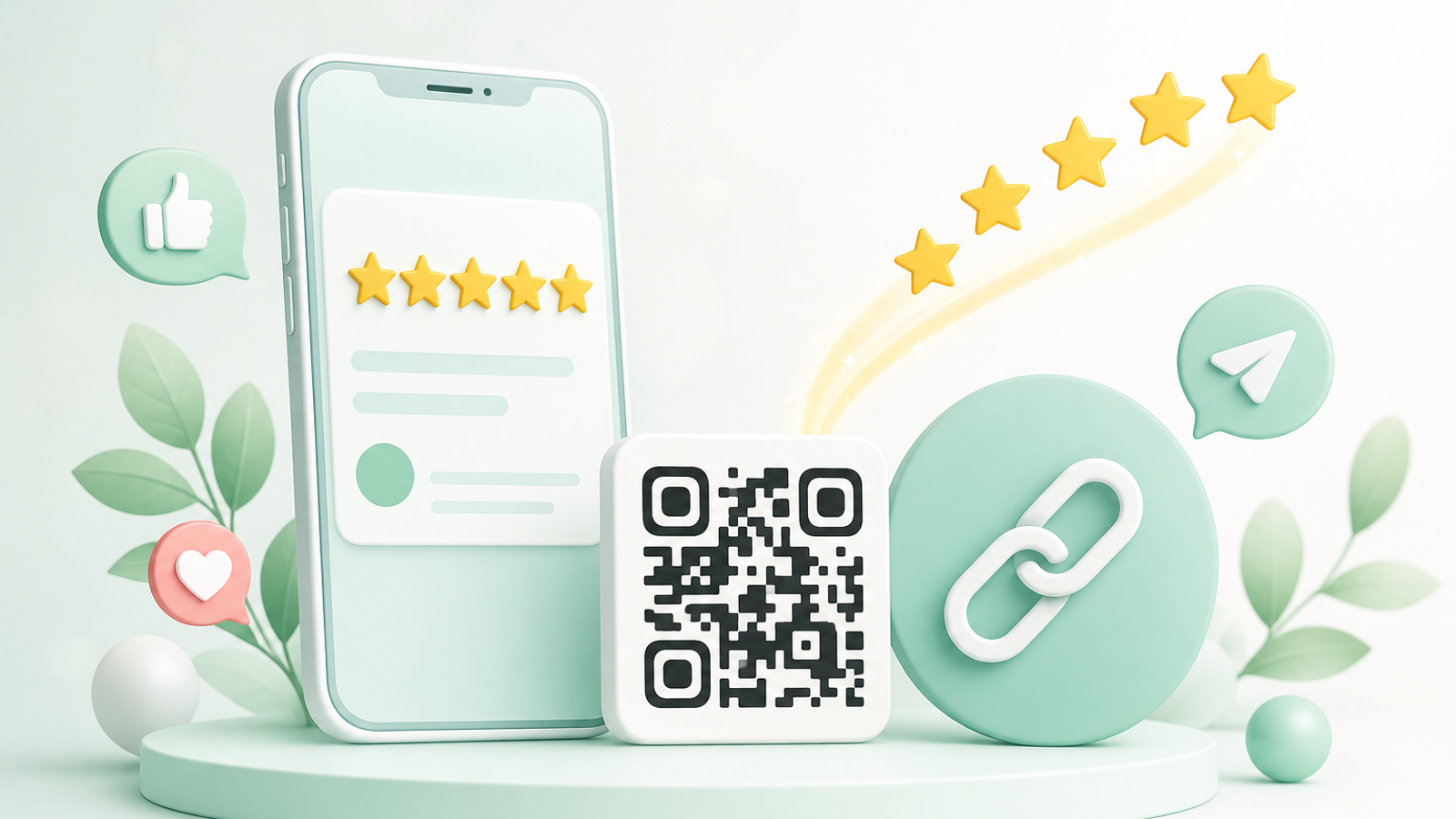 Google reviews link and QR code concept