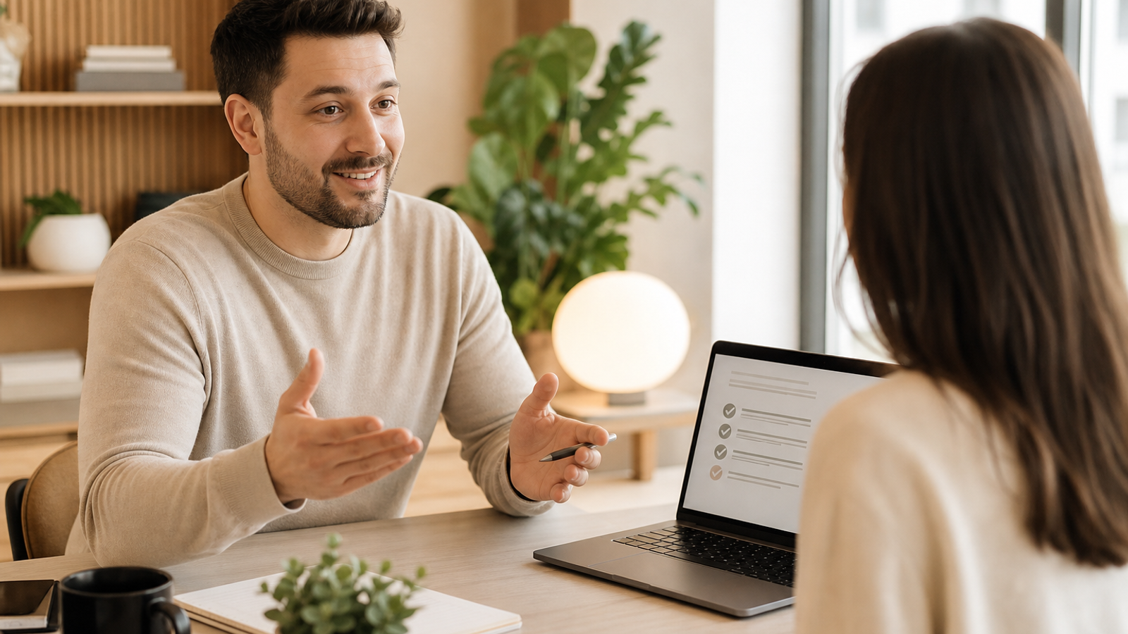 Agency owner selling local SEO services on a client call