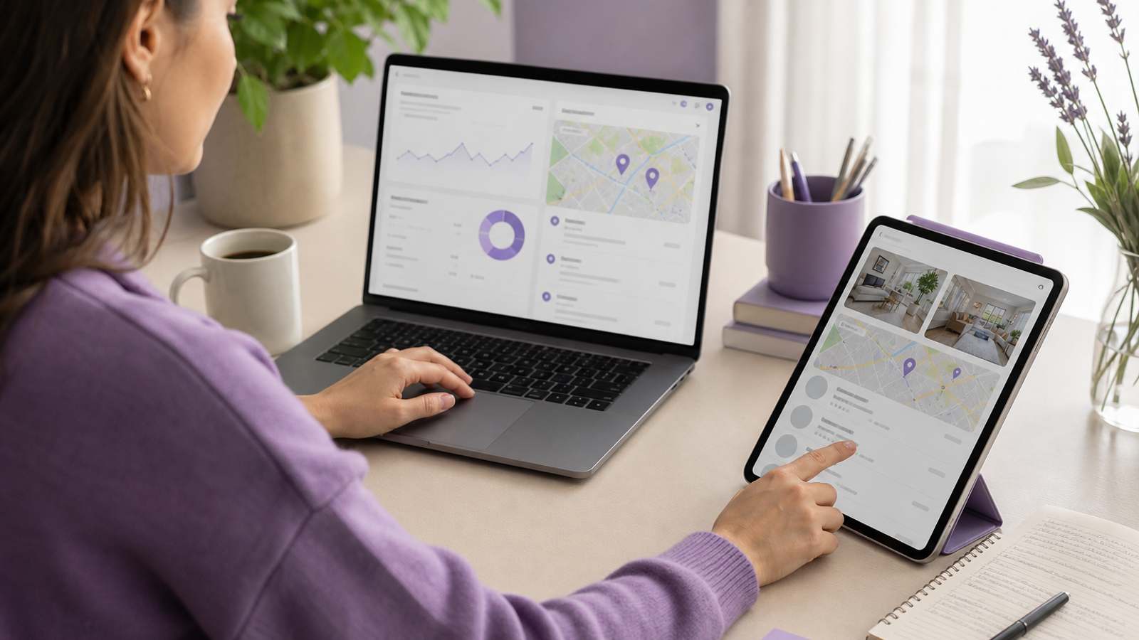 Marketer improving local and organic SEO visibility signals