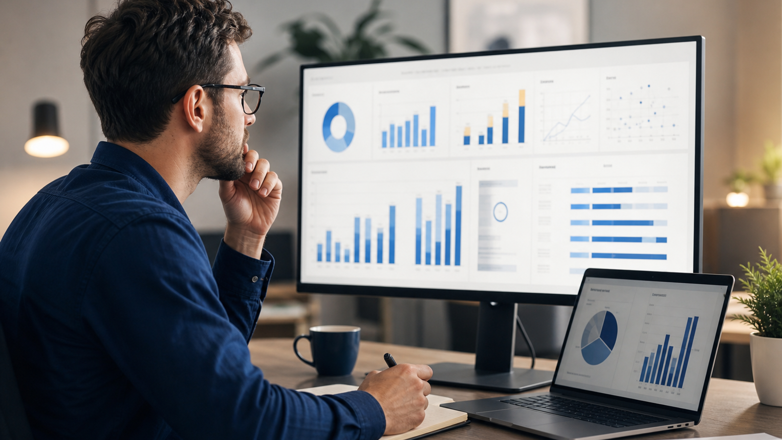 Analyst reviewing large-scale Google Business Profile performance insights
