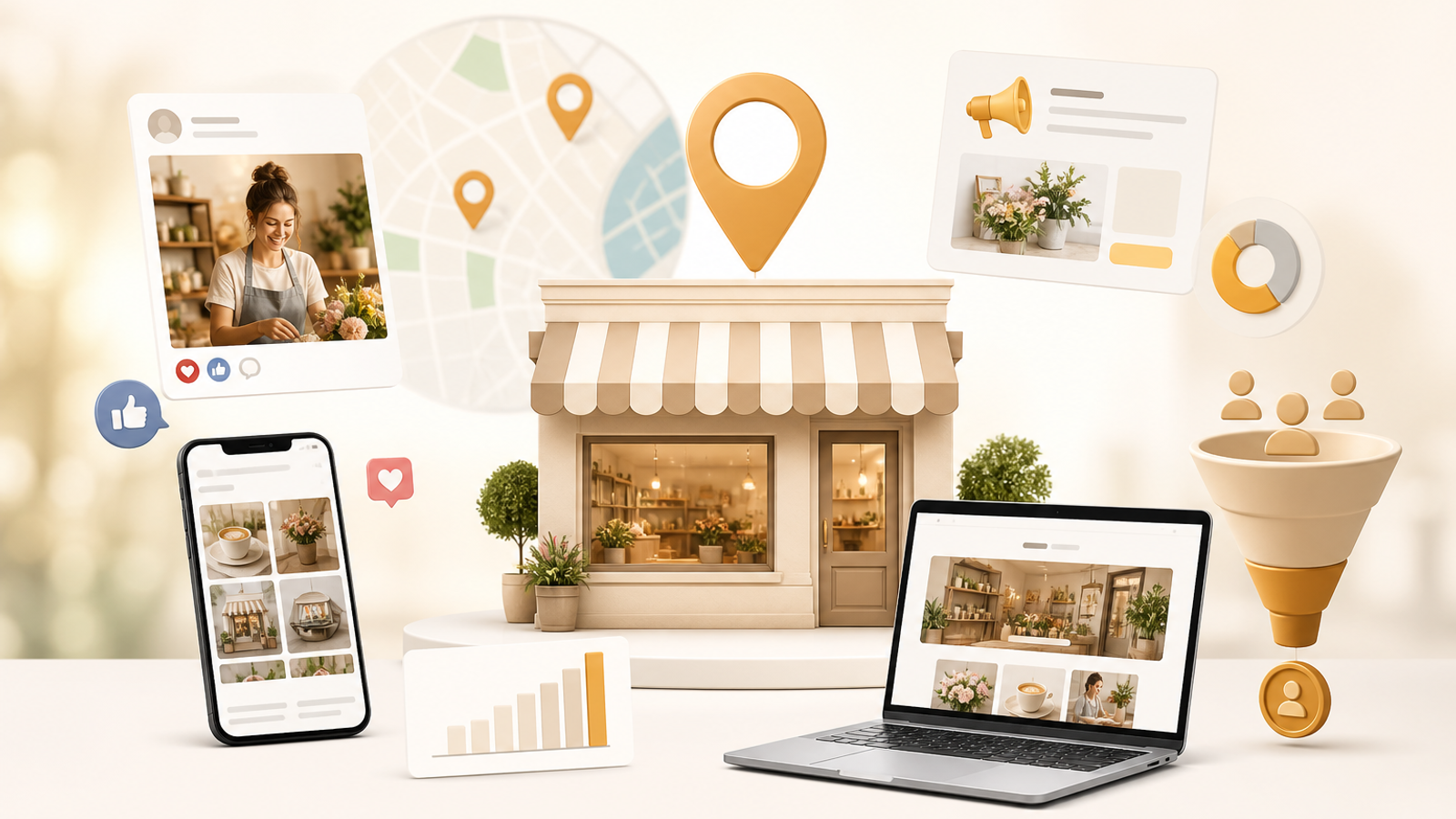 Local online marketing strategy for a small business