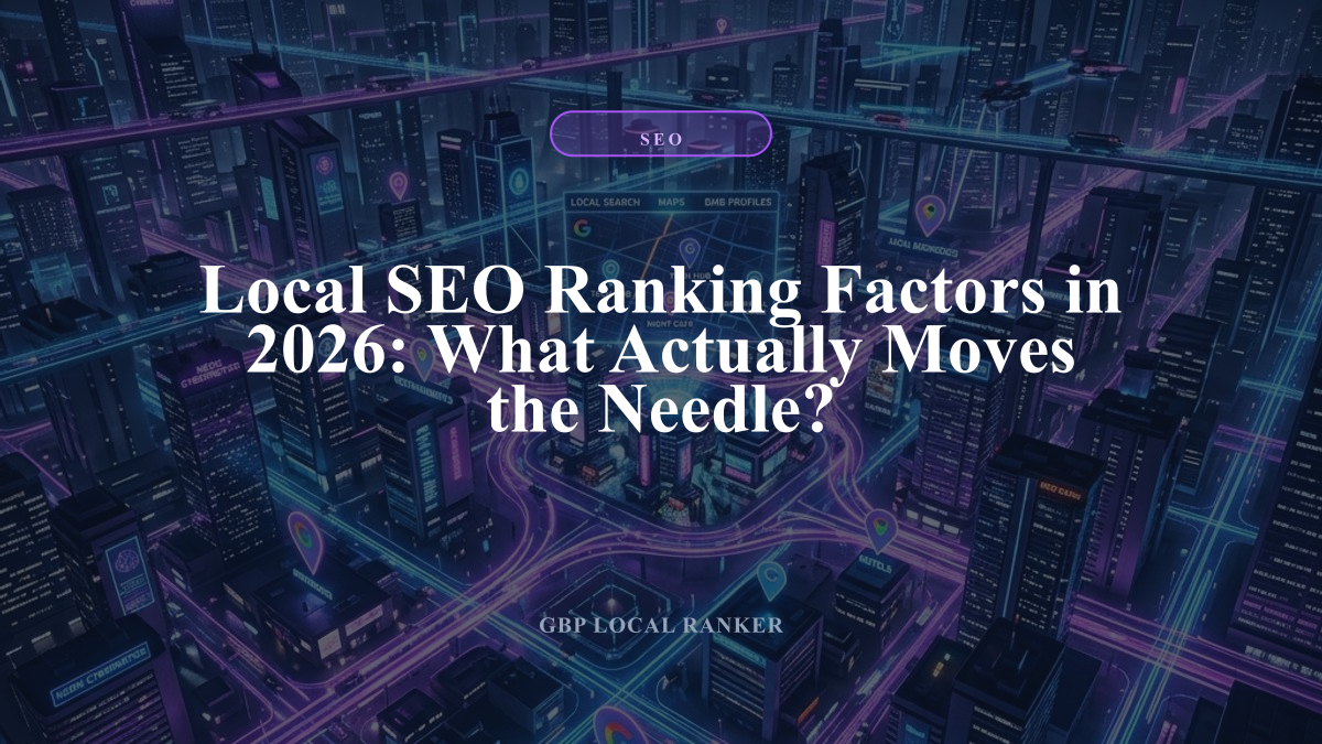 Local SEO Ranking Factors in 2026: What Actually Moves the Needle? — local SEO visual guide