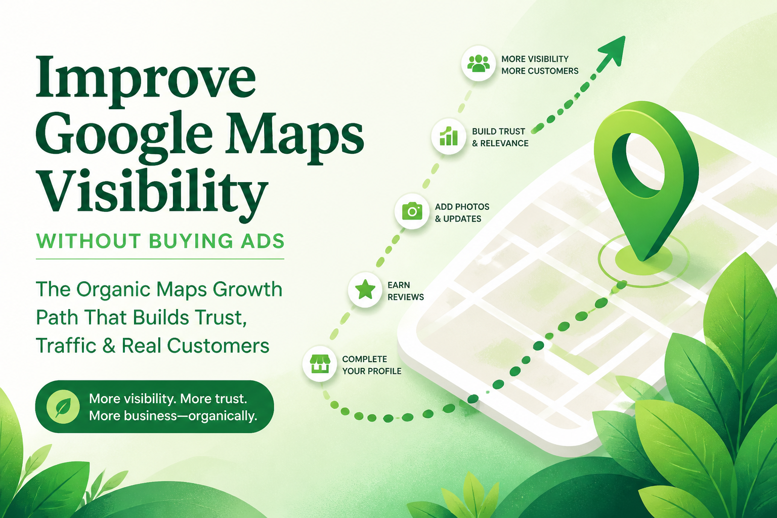 Google Maps results showing organic map pack listings separate from paid ad placements