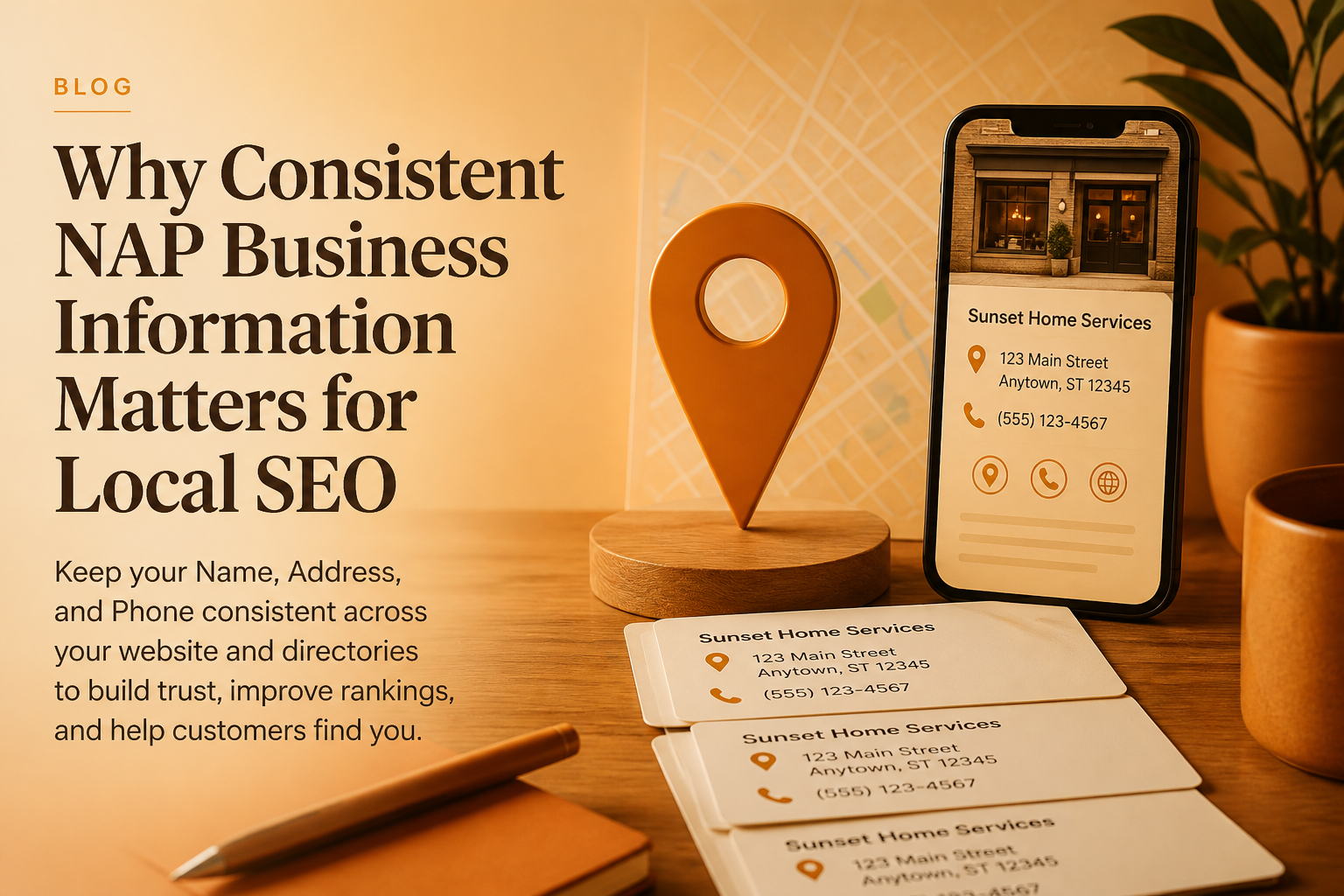 Business name, address, and phone number displayed consistently across multiple online directories