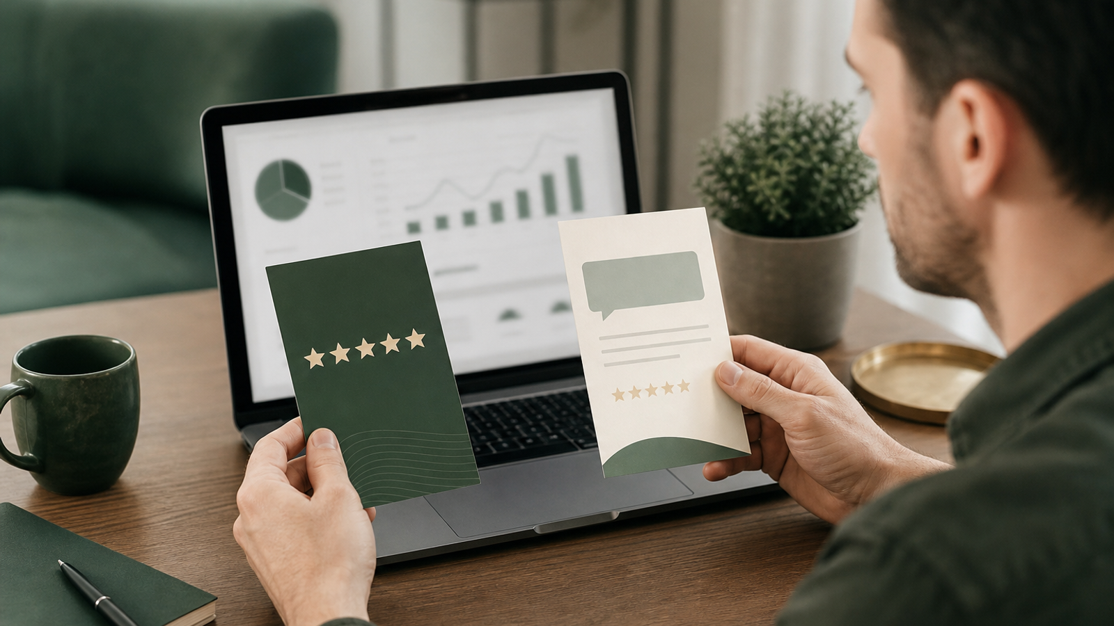 Specialist comparing rating-only vs written Google reviews