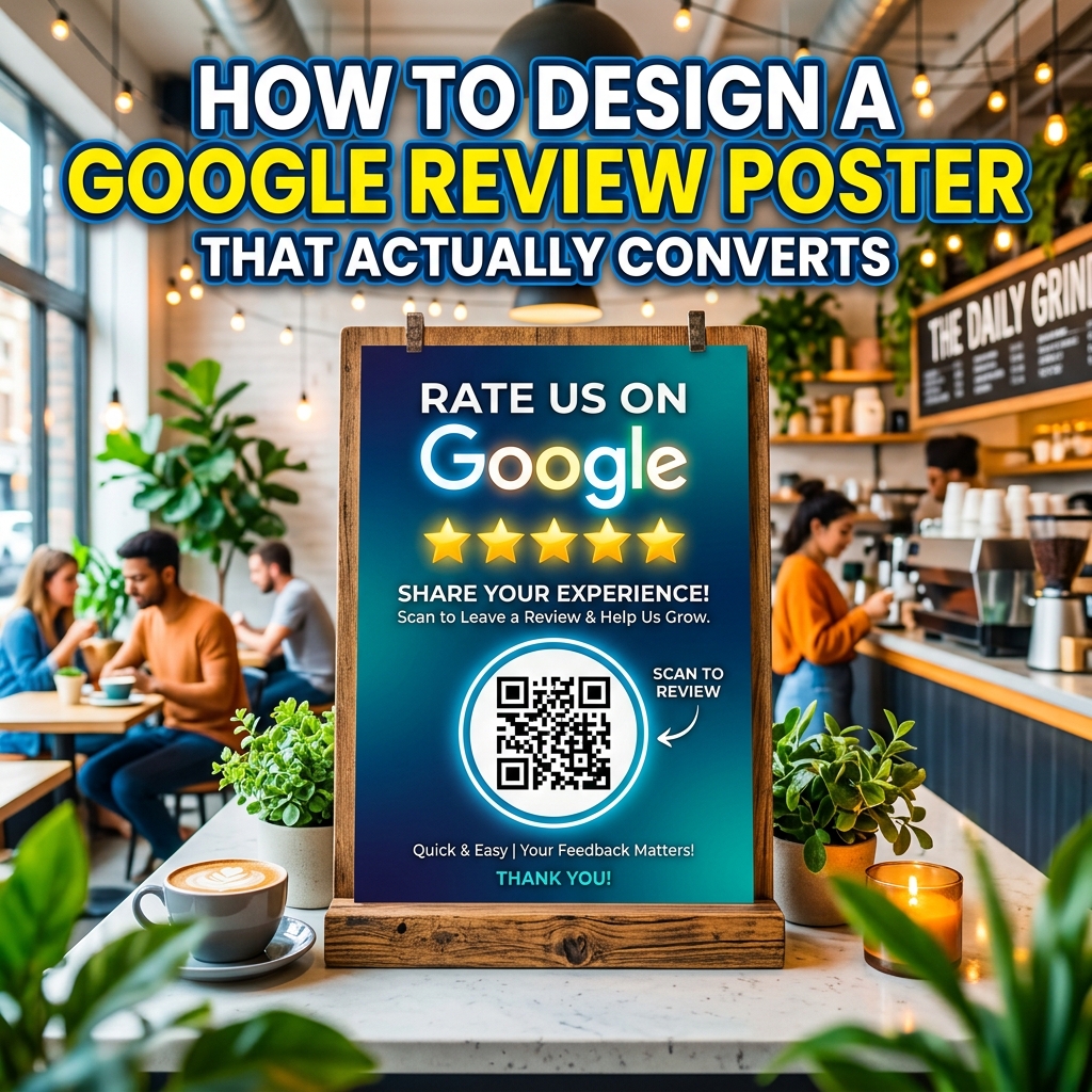 QR code poster encouraging customers to leave Google reviews