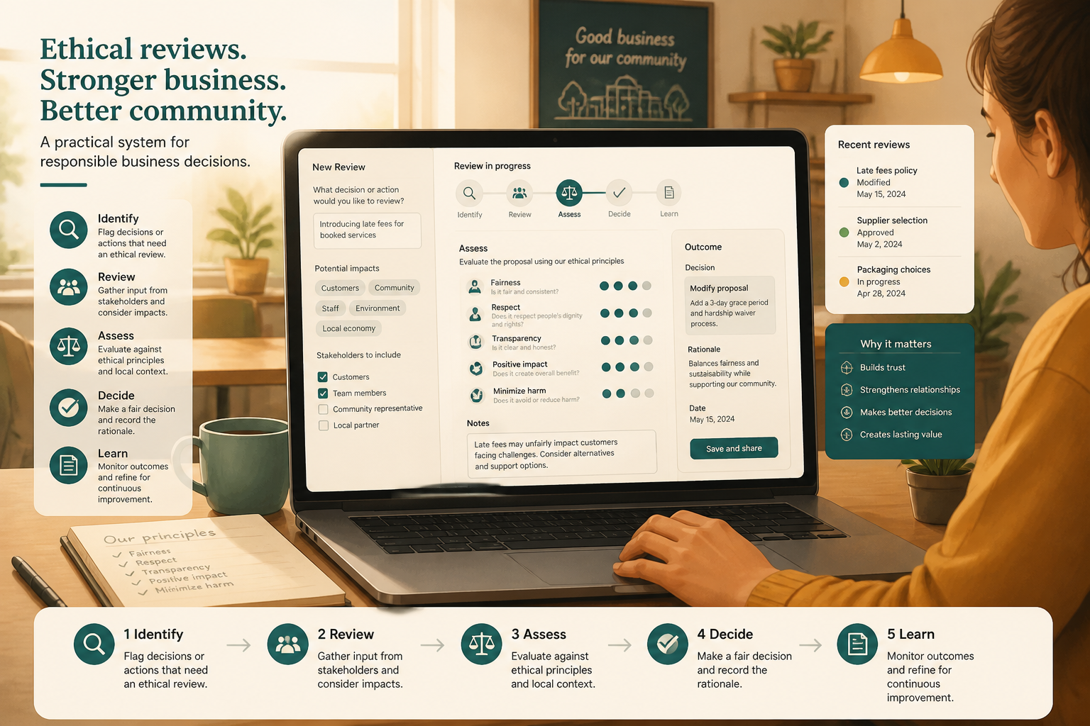Weekly review request and reply system for a local business