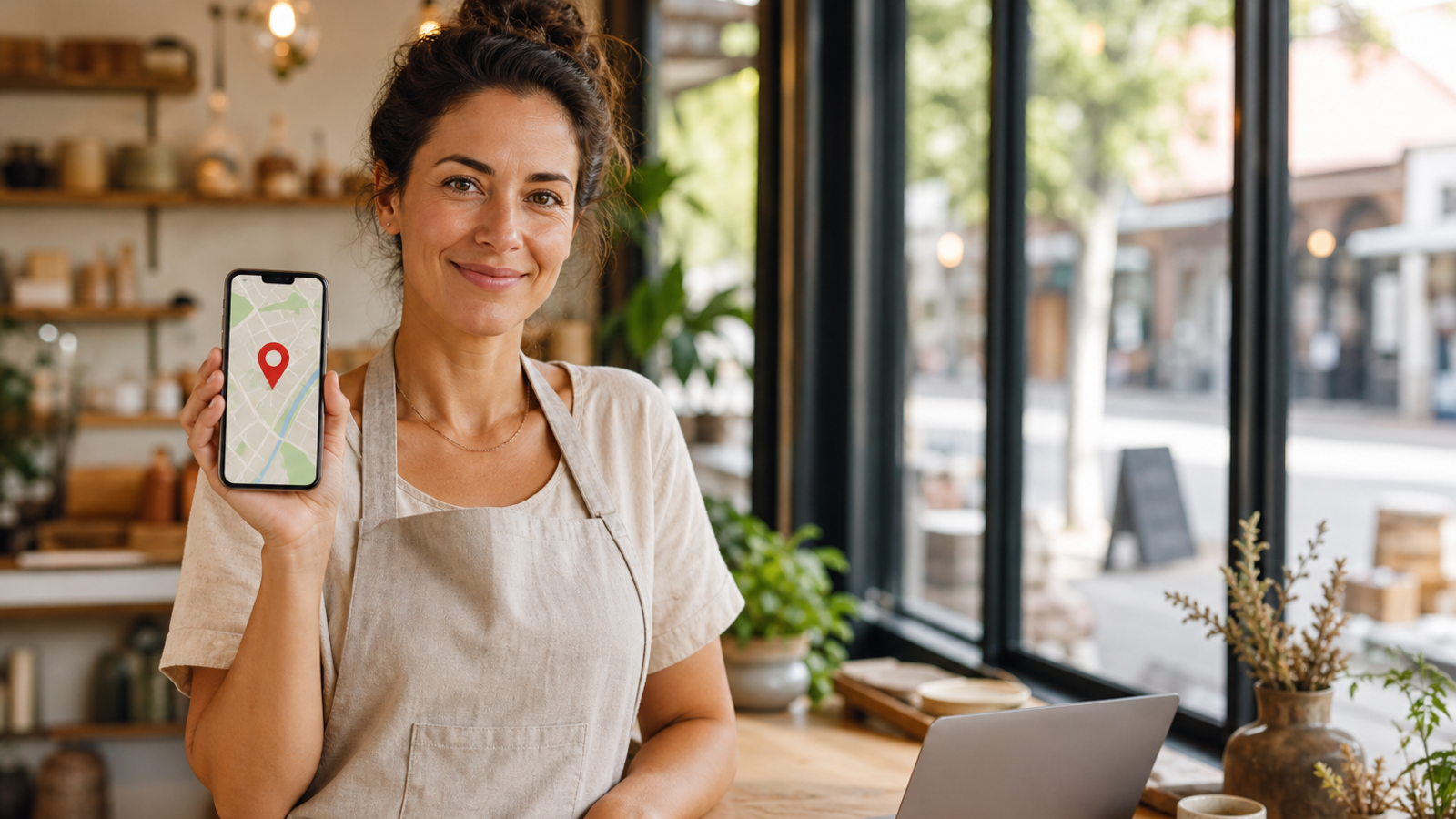 Local business owner benefiting from strong local SEO visibility