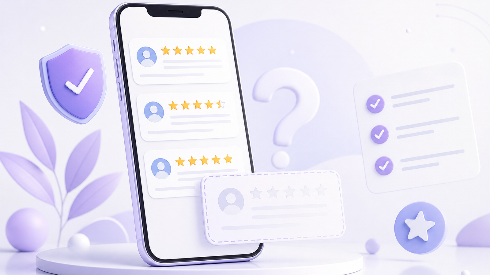 Google review not showing illustration with phone and faded review card